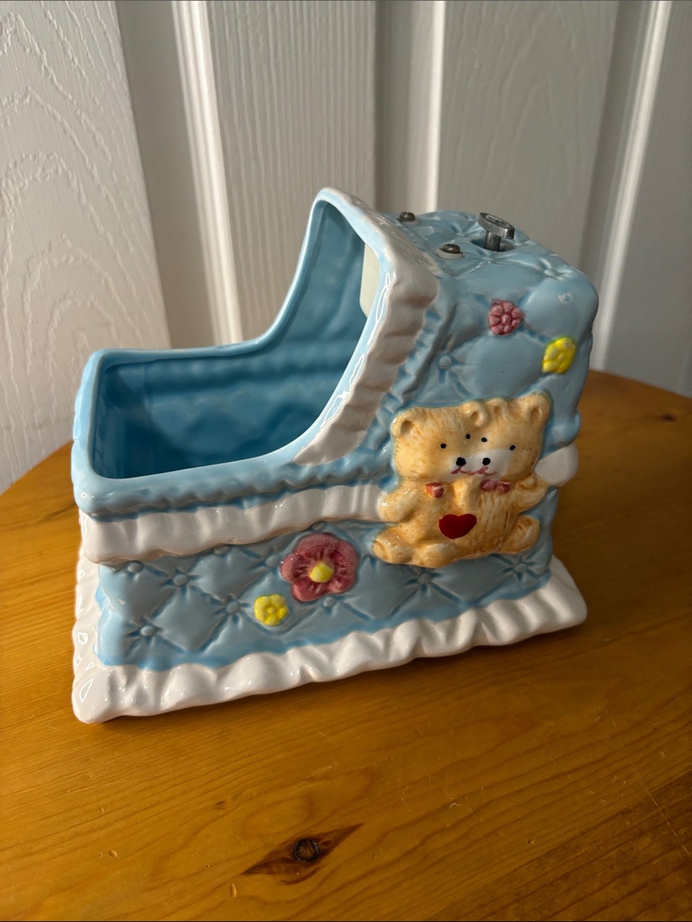 Ceramic Music Box Baby Bassinet Planter